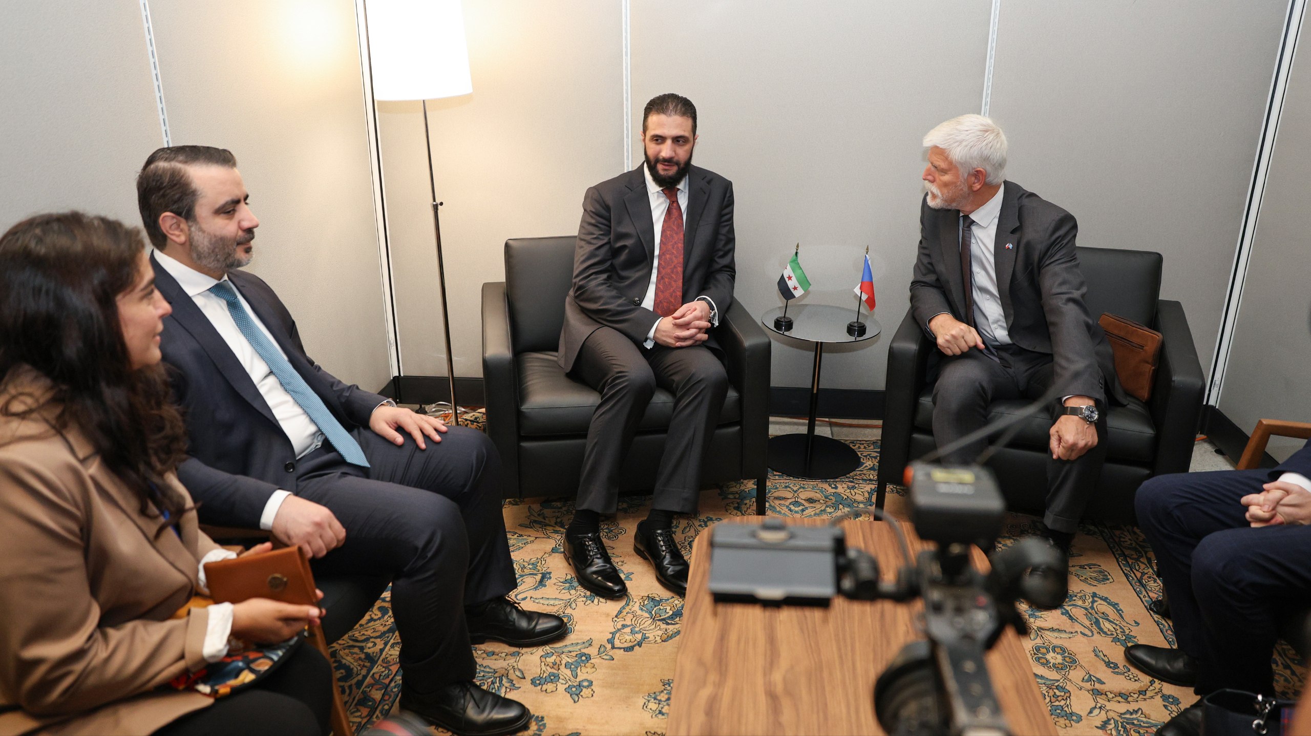 President Al-Sharaa Meets Czech President Pavel on Sidelines of UNGA 80