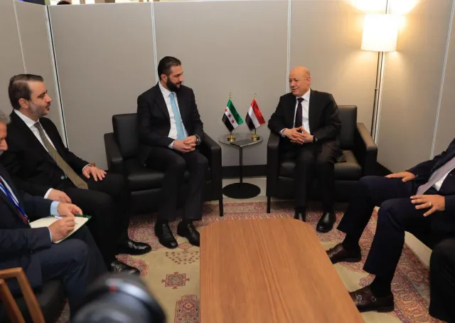President Al-Sharaa Meets Chairman Al-Alimi on the Sidelines of the UNGA 80th Session