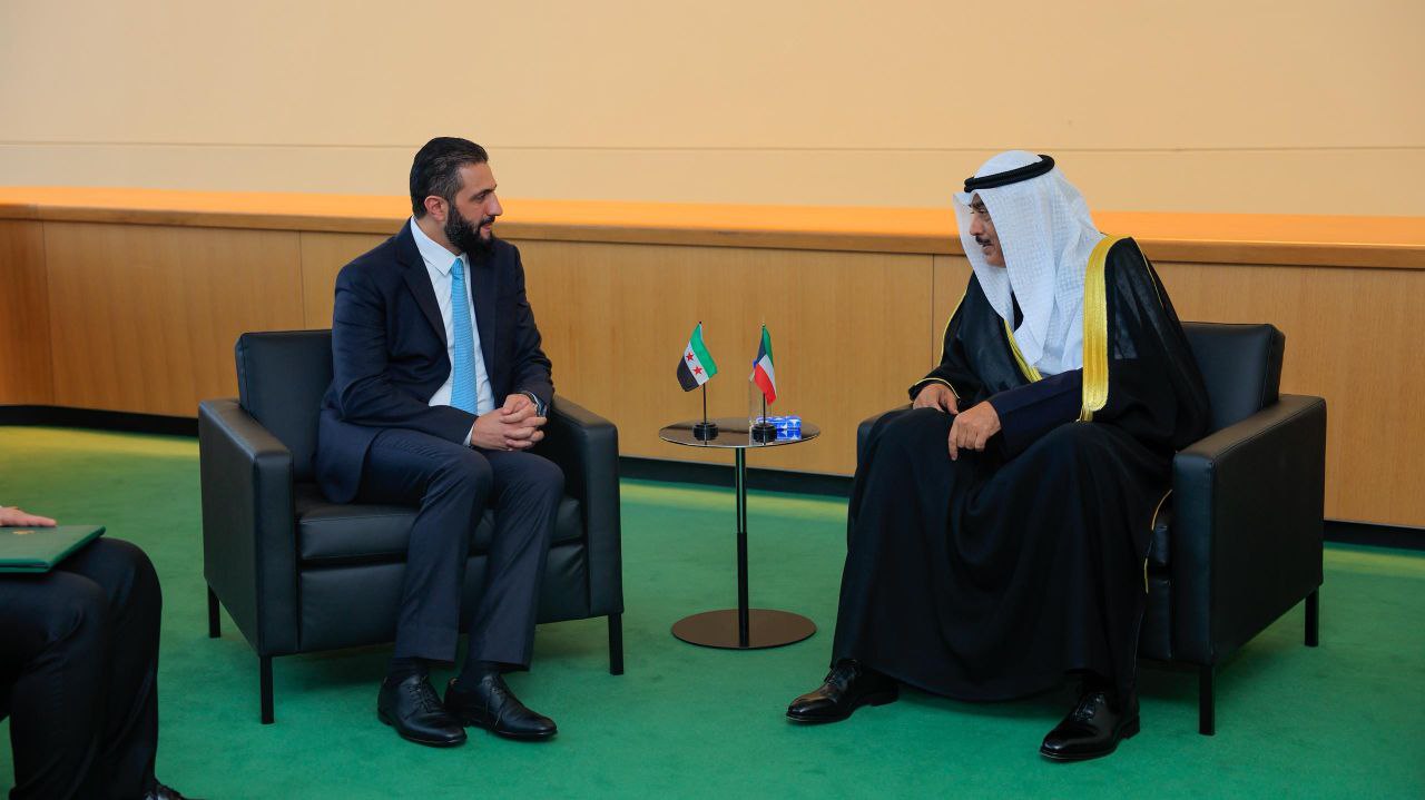 President Al-Sharaa Meets Crown Prince of Kuwait Sheikh Sabah Khalid Al-Sabah at UNGA 80