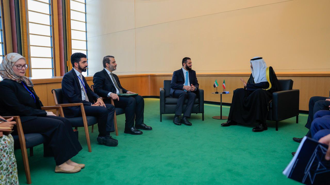 President Al-Sharaa Meets Crown Prince of Kuwait Sheikh Sabah Khalid Al-Sabah at UNGA 80