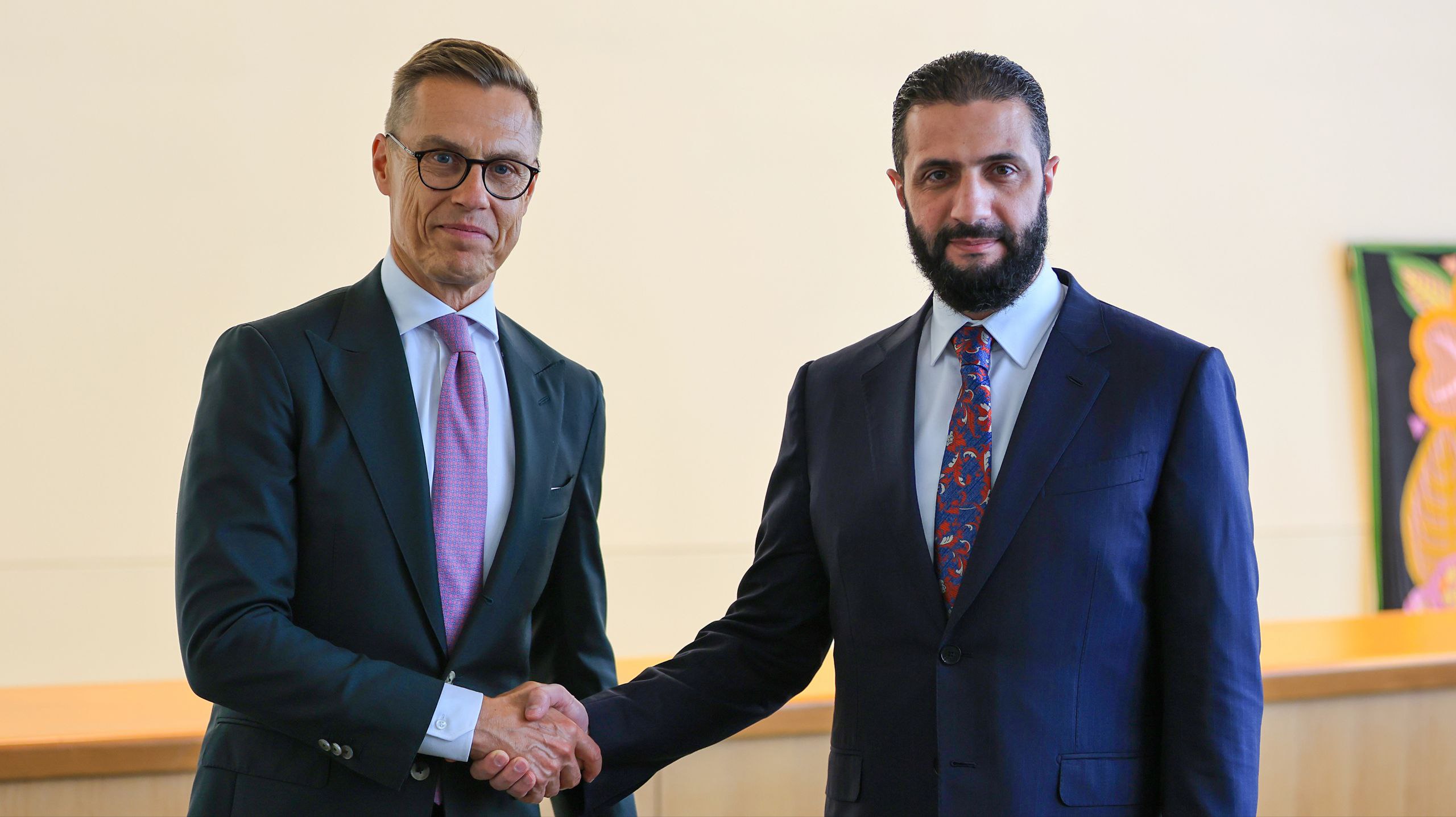 President Al-Sharaa Holds Talks with Finnish President Alexander Stubb at UNGA