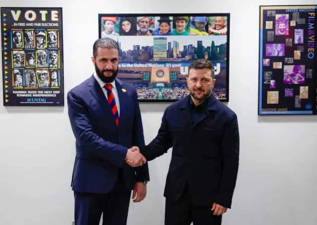 President Al-Sharaa Holds Talks with Ukrainian President Volodymyr Zelenskyy at UNGA