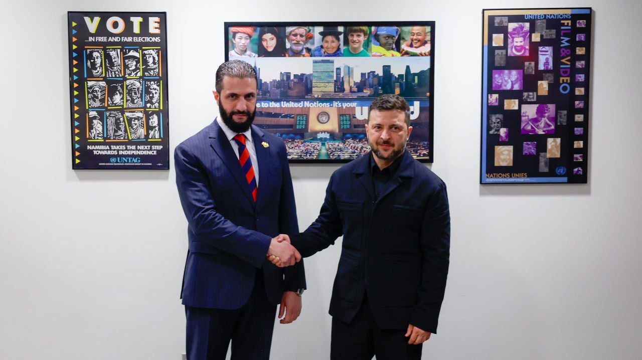 President Al-Sharaa Holds Talks with Ukrainian President Volodymyr Zelenskyy at UNGA