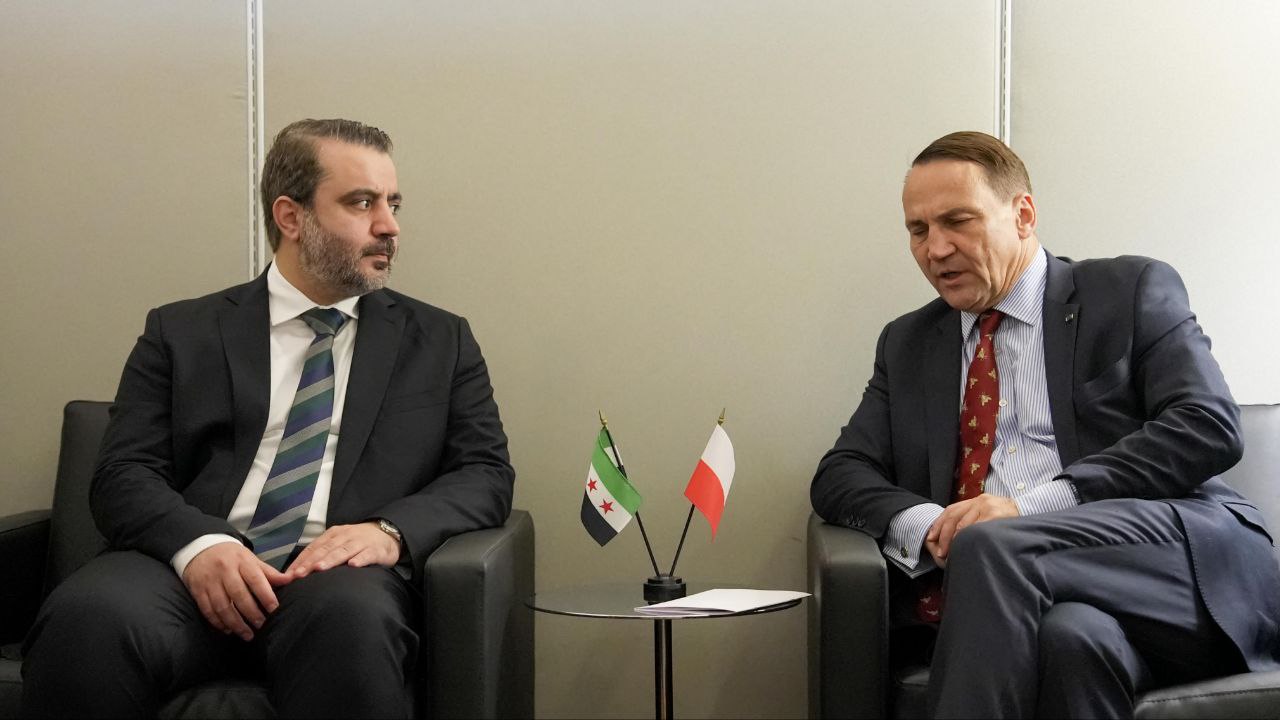Syrian Foreign Minister Al-Shaibani Meets Polish Foreign Minister Sikorski at UNGA 80