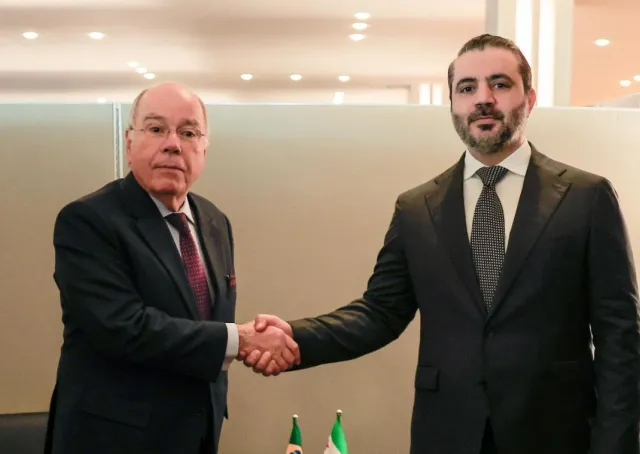 وزير الخارجية والمغتربين السيد أسعد حسن الشيباني يلتقي نظيره البرازيلي السيد ماورو فييرا بمقر الأمم المتحدة 