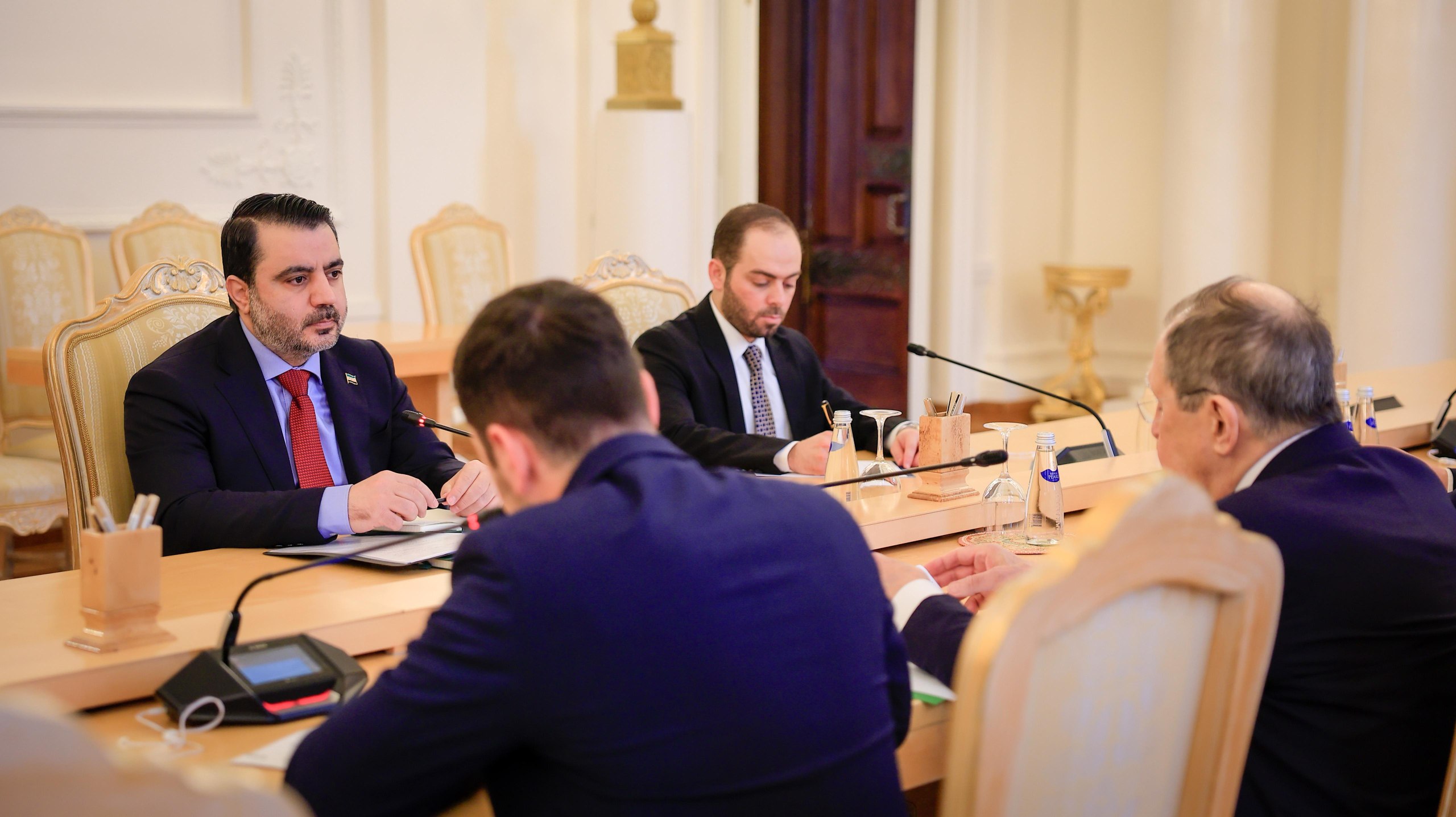 Minister of Foreign Affairs and Expatriates, Mr. Asaad Hasan Al-Shaibani, met with his Russian counterpart, Mr. Sergey Lavrov, at the Guest Palace in the capital, Moscow