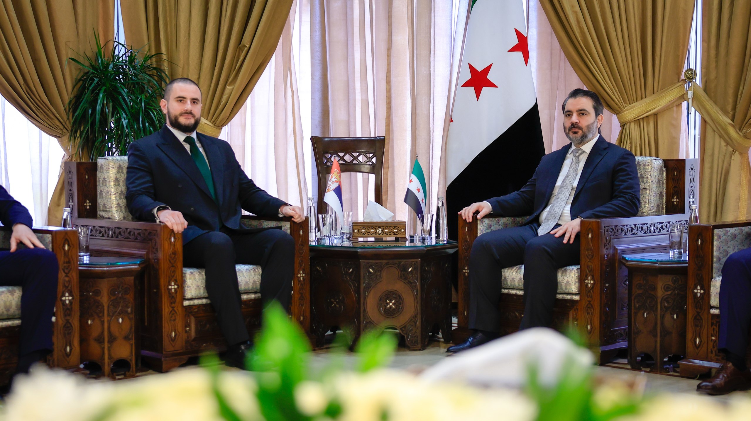 Minister Al-Shaibani Receives Serbian Delegation in Damascus