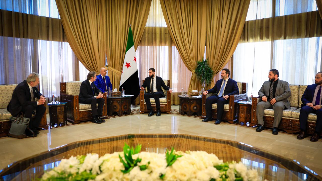 President Al-Sharaa Meets IAEA Director General Rafael Mariano Grossi in Damascus