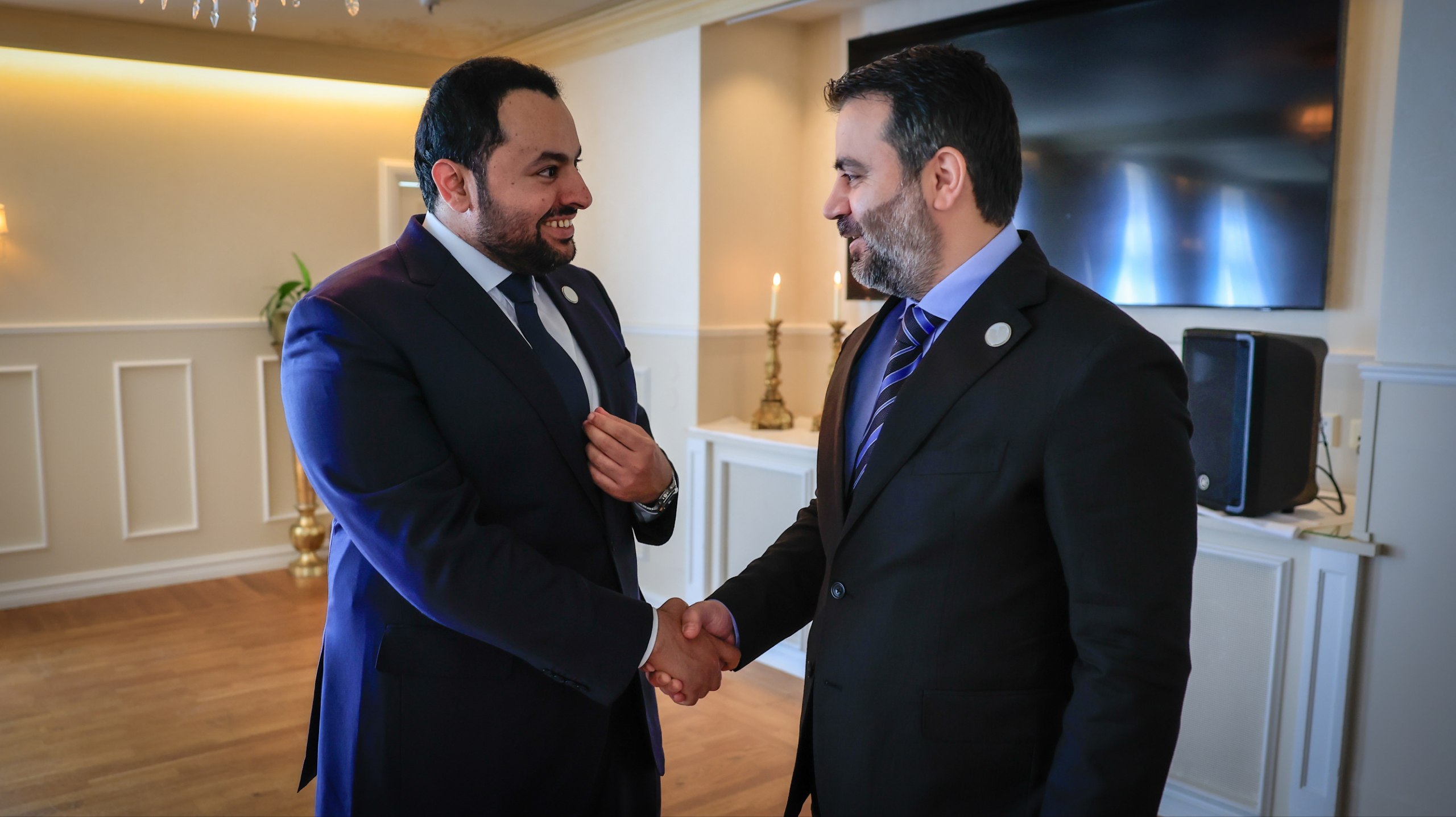 Foreign Minister Al-Shaibani Meets Qatari Minister of State on Sidelines of Oslo Forum for Peace