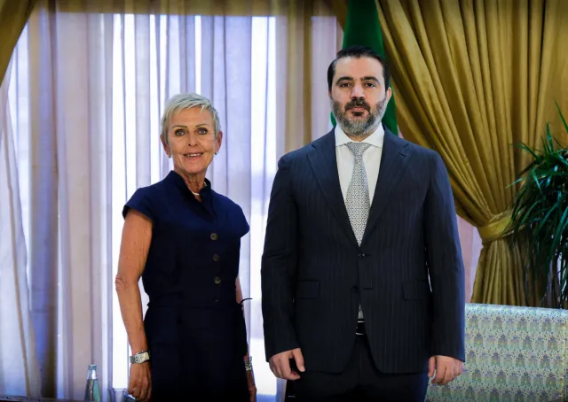 Foreign Minister Asaad Hassan Al-Shaibani Receives The head of The Finnish mission, Ms. Anne Maskanen, in The Capital Damascus